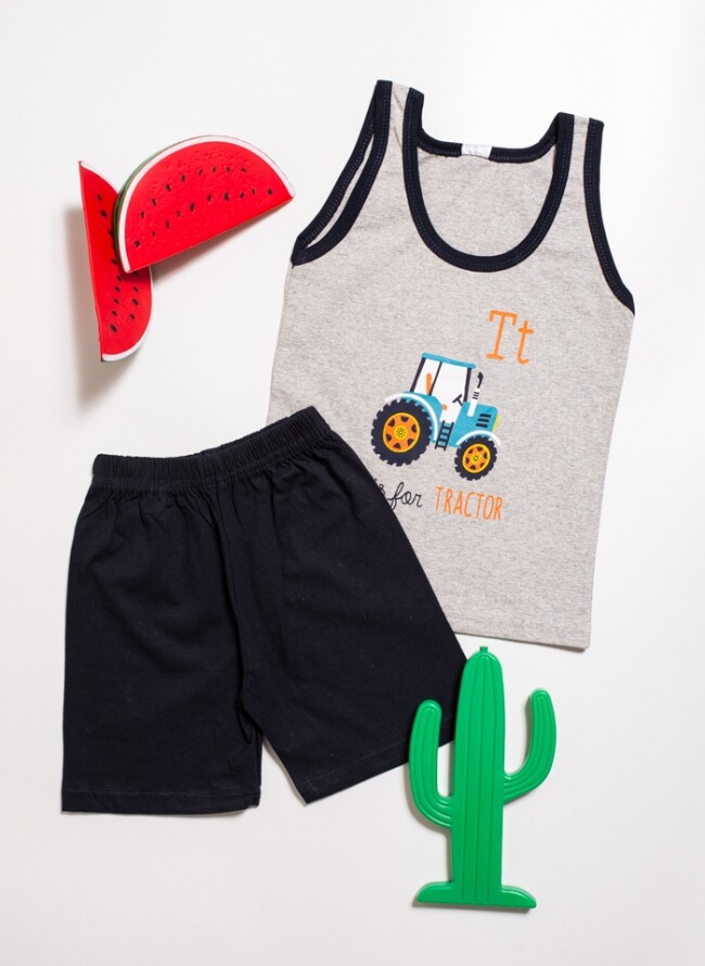 Children's pajamas with tractor design