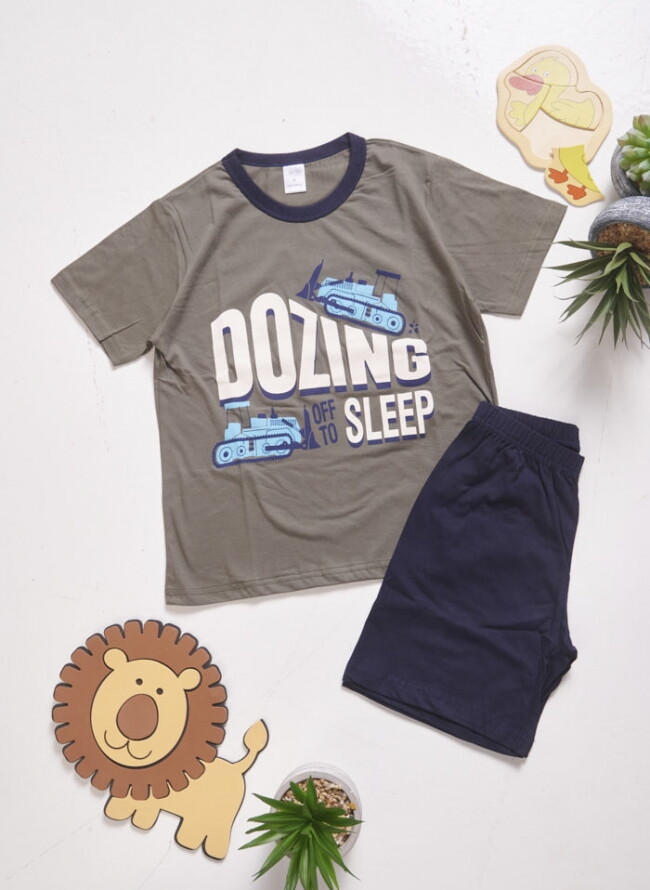 Children's pajamas with tractor and logo