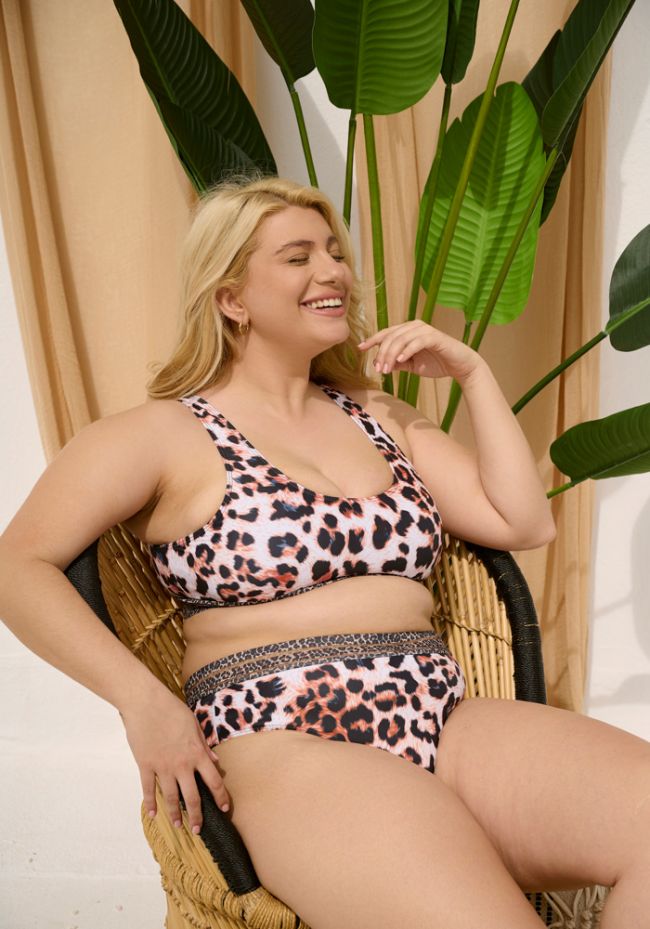 Plus size bikini set leopard print
