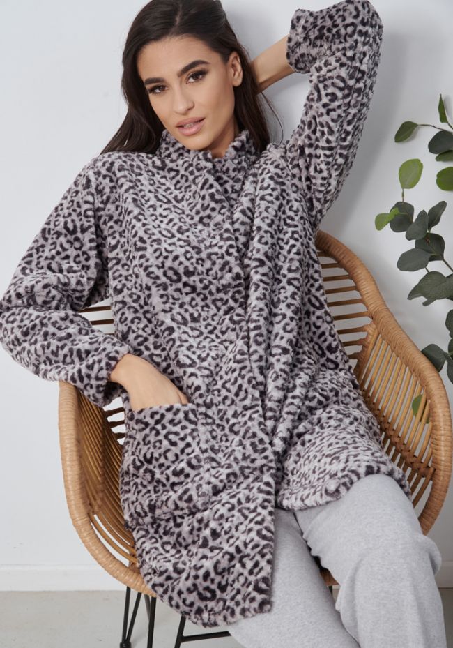 Ρόμπα γυναικεία φλις animal print