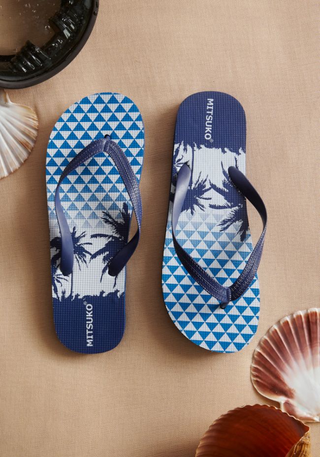 Men's flip flops with palm trees