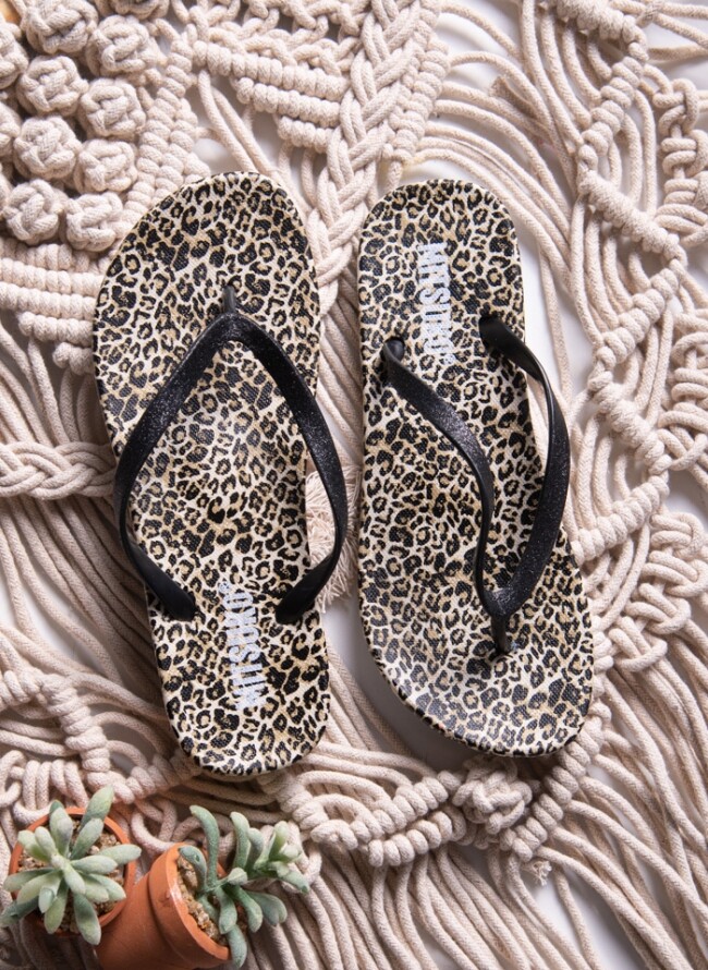 Women's flip flops animal print