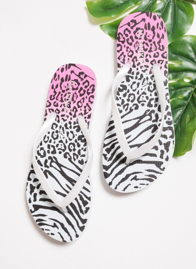 Σαγιονάρες γυναικείες με συνδυασμό animal print
