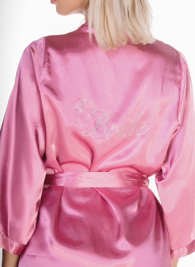 Satin robe with Bride logo