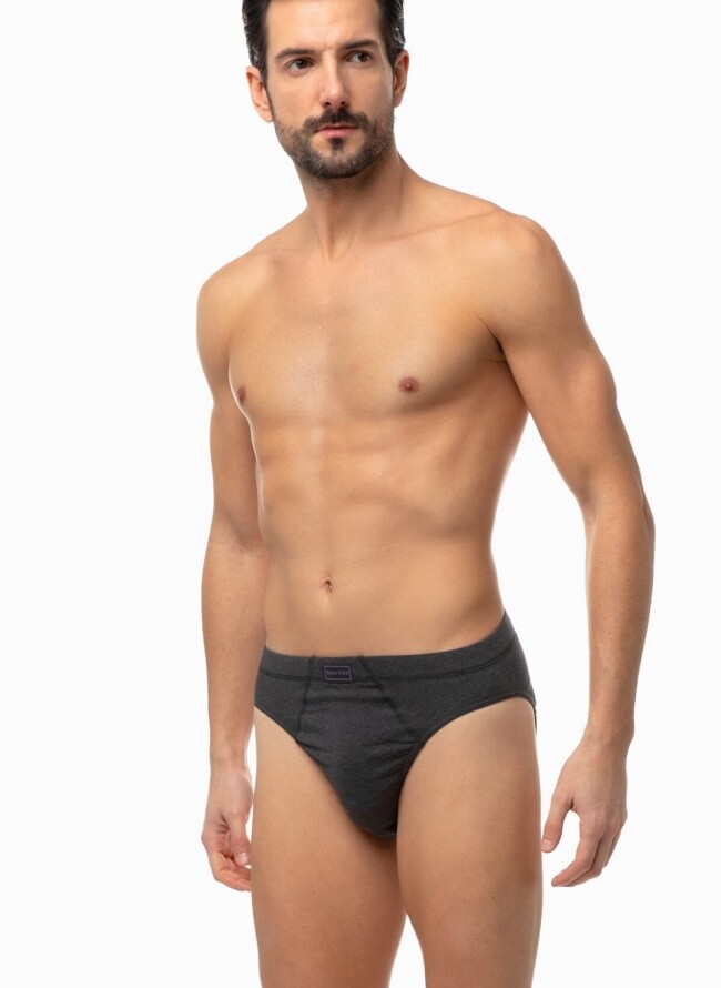 Men's sporties briefs with inner rubber in economical package of 3 pieces 90-23027