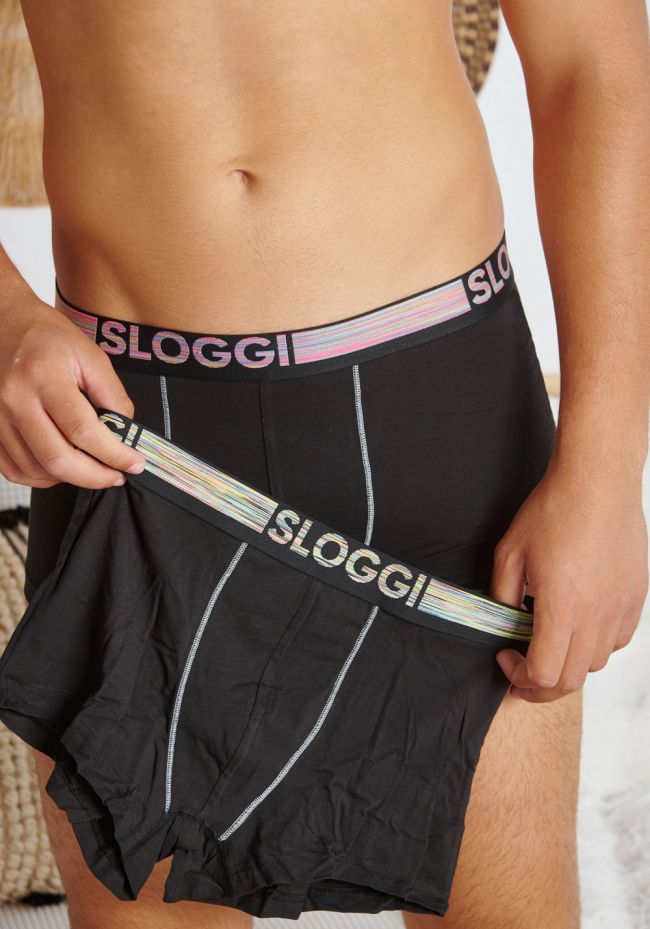 Sloggi Men GO ABC Natural H Short 2Pack Ανδρικά Μποξεράκια Μαύρα