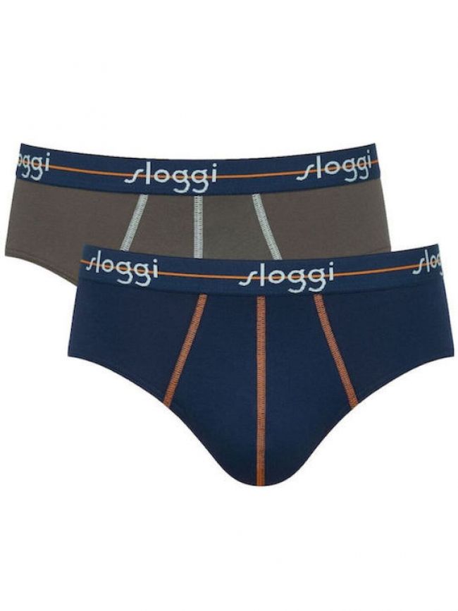 Sloggi Men START Midi 2Pack Ανδρικά Σλιπ Μπλε/Ανθρακί