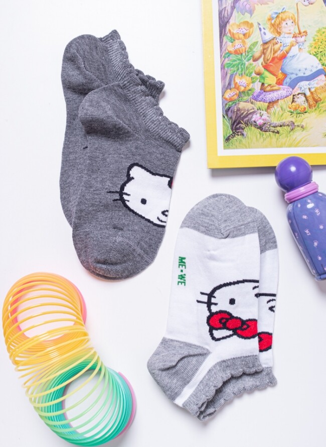 ME-WE children's socks with kittens, economical package of 2 pieces