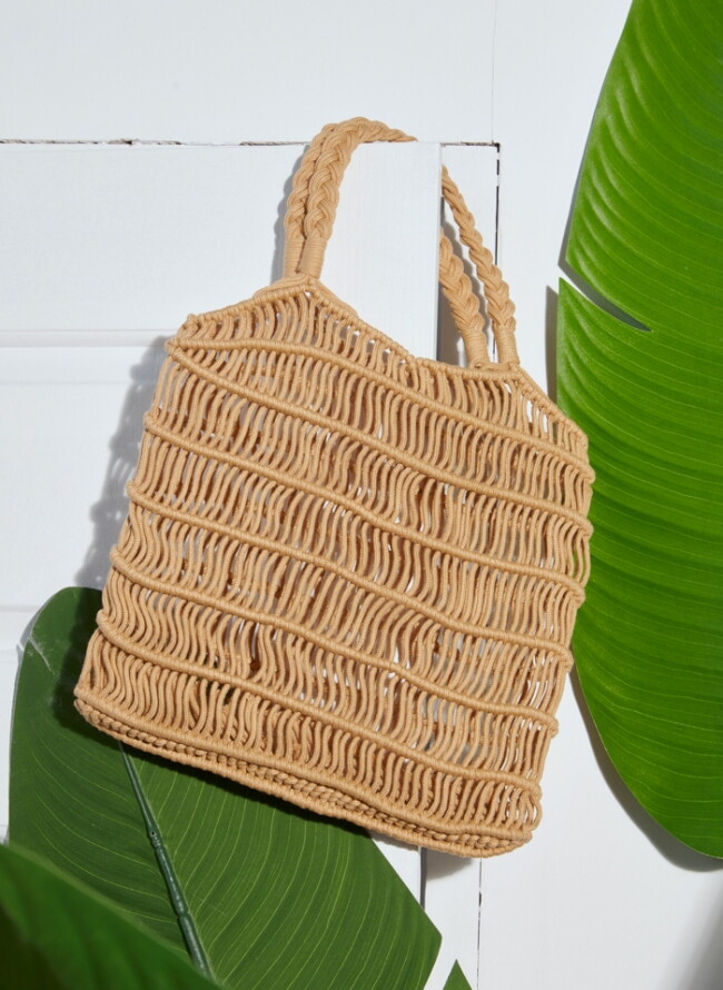 Knitted bag with thin stripes (45x30cm)