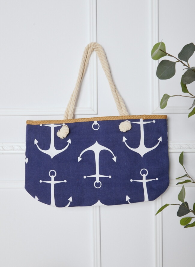 Fabric bag with anchors (54x13x33cm)