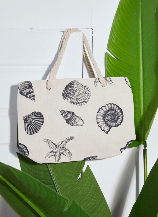 Fabric bag with shells (45x33cm)