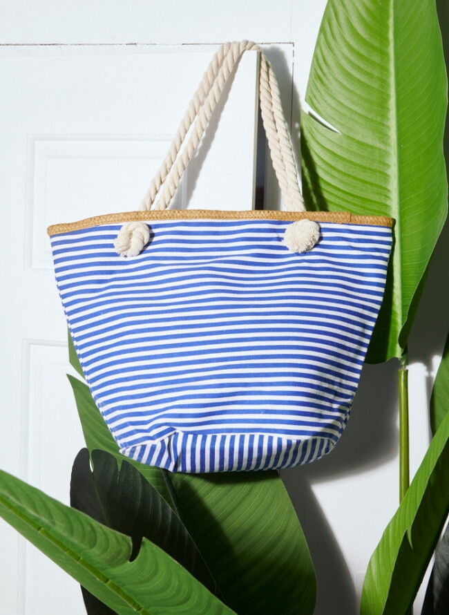 Fabric bag with thin stripes (52x22x34cm)