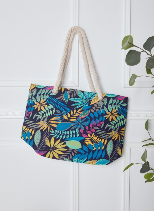 Fabric bag with colorful leaves (44x14x32cm)