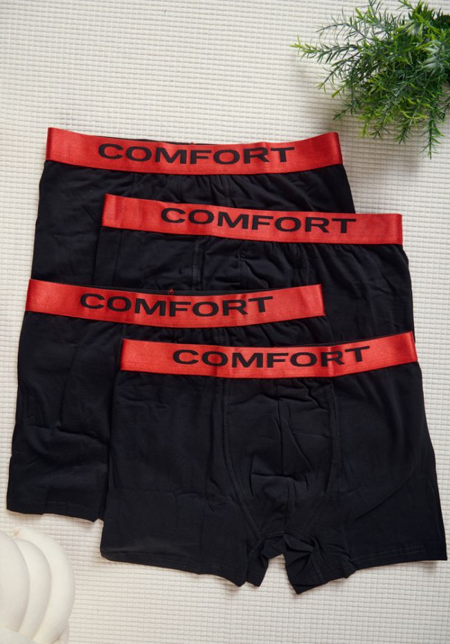 Boxer ανδρικό με εξωτερικό λάστιχο με logo Comfort (Οικονομική συσκευασία 4 τεμαχίων)