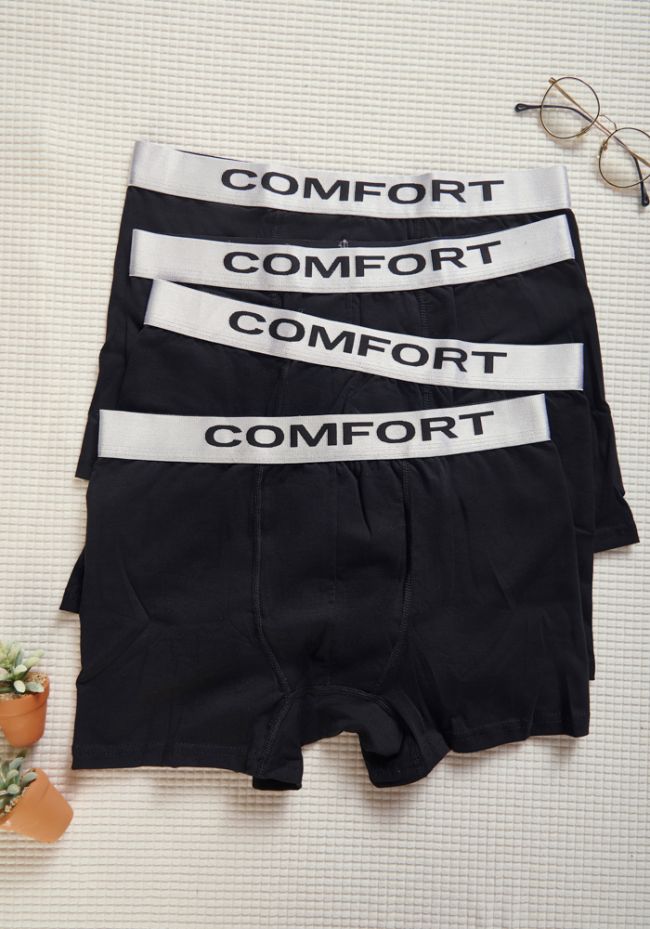 Boxer ανδρικό με εξωτερικό λάστιχο με logo Comfort (Οικονομική συσκευασία 4 τεμαχίων)