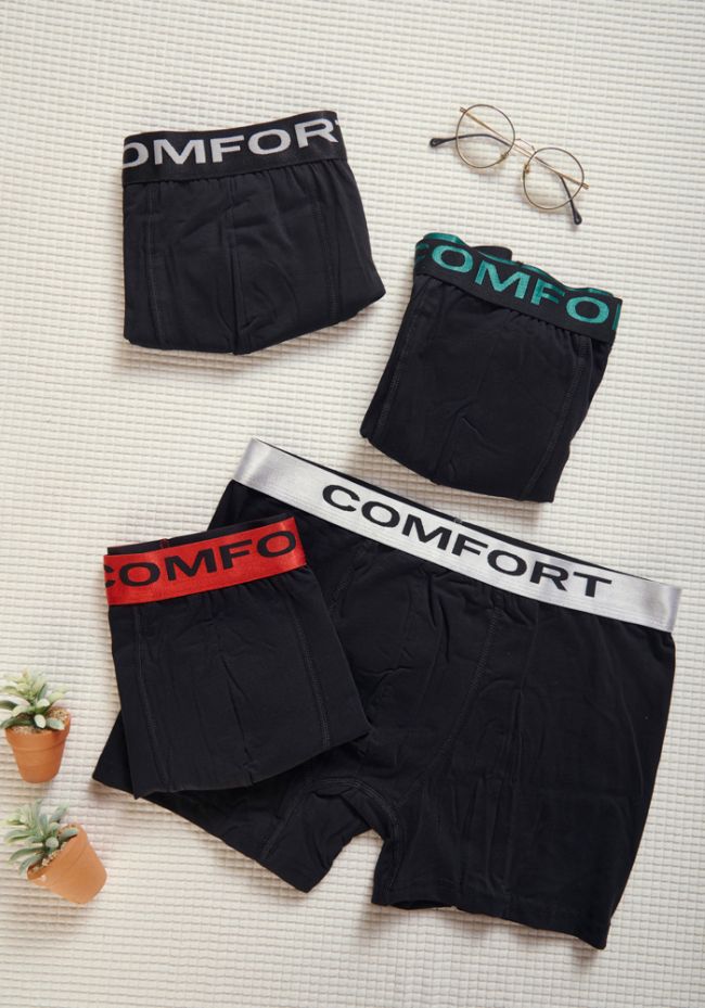 Boxer ανδρικό με εξωτερικό λάστιχο με logo Comfort (Οικονομική συσκευασία 4 τεμαχίων)