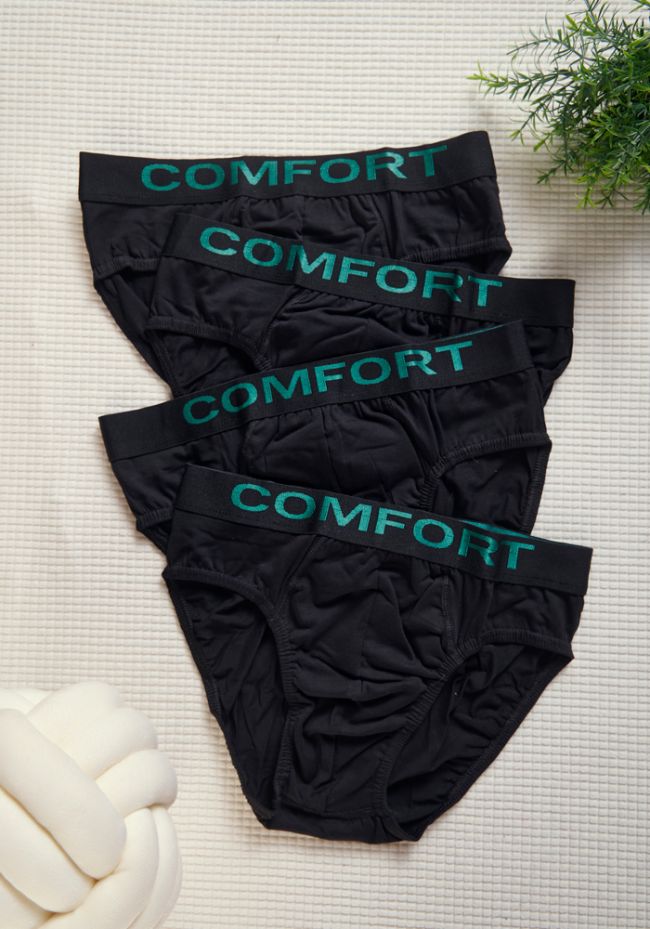 Σλιπ ανδρικό με εξωτερικό λάστιχο με logo Comfort (Οικονομική συσκευασία 4 τεμαχίων)