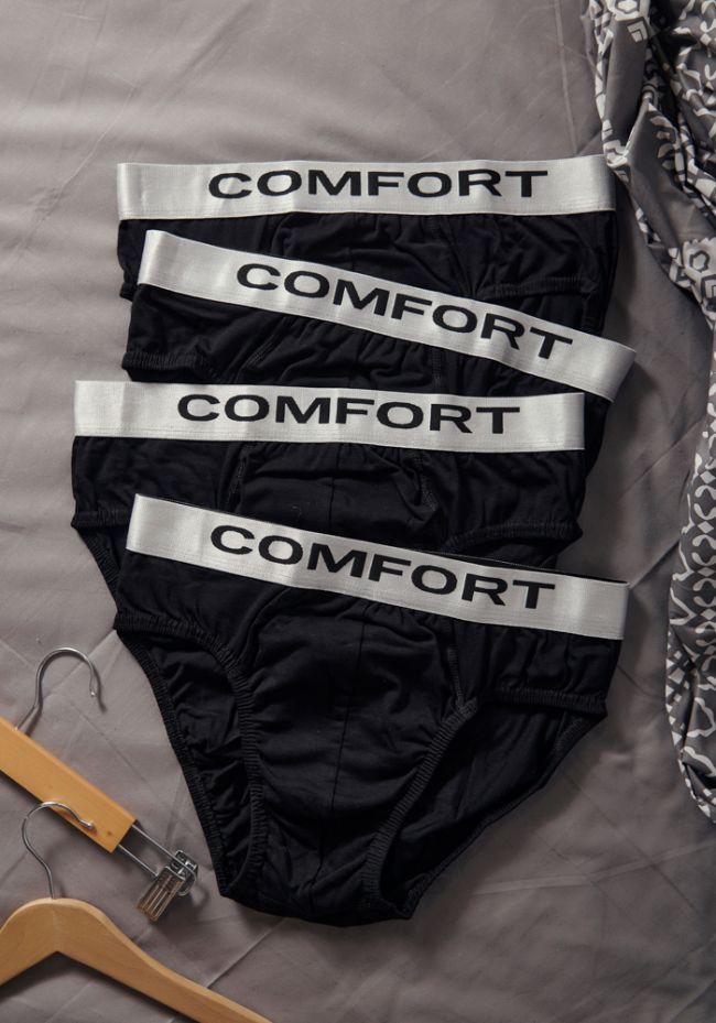 Σλιπ ανδρικό με εξωτερικό λάστιχο με logo Comfort (Οικονομική συσκευασία 4 τεμαχίων)